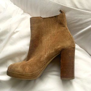 ALDO brown suede heel booties